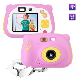 キッズカメラ8.0MP充電式デジタルフロントとリアSelfieカメラ子カムコーダー、おもちゃギフト4  -  10年歳の男の子と女の子
